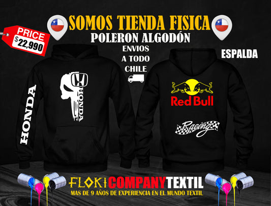 Poleron HONDA Pecho y Espalda Con Logo Red Bull