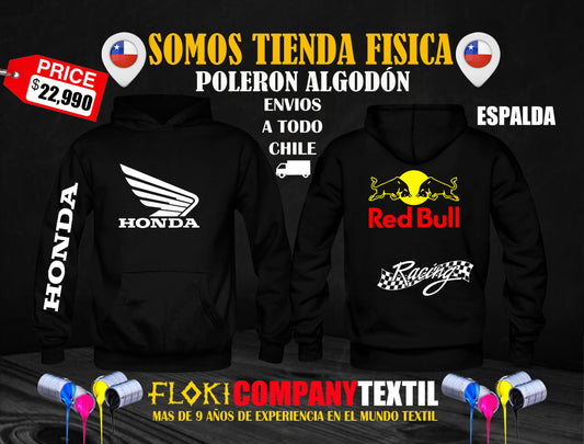 Poleron HONDA Pecho y Espalda Con Logo Red Bull