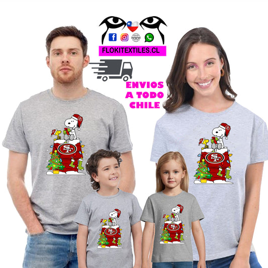 Poleras Navidad Familiar Snoopy