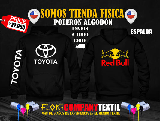 Poleron TOYOTA Pecho y Espalda Con Logo Red Bull