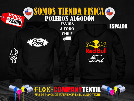 Poleron FORD Pecho y Espalda Con Logo Red Bull