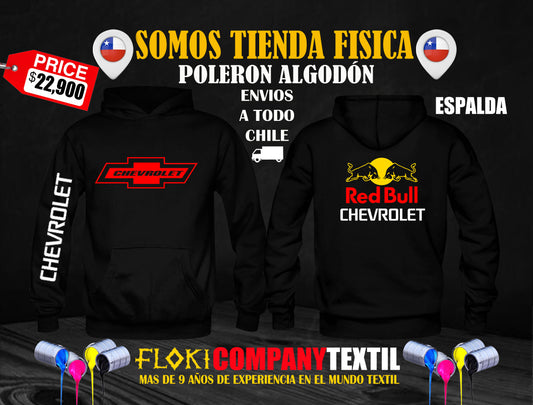 Poleron CHEVROLET Pecho y Espalda Con Logo Red Bull
