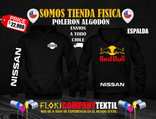 Poleron NISSAN Logo Pecho y Espalda Con Logo Red Bull